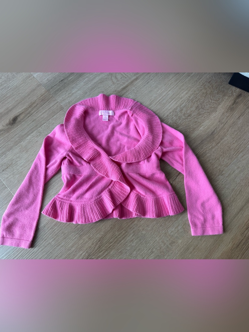 Lilly Pulitzer Girls pink Ruffle Knit Cardigan